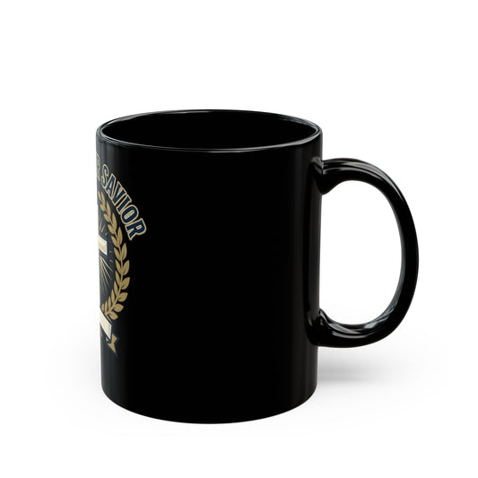 God Is Our Savior Black Ceramic Mug