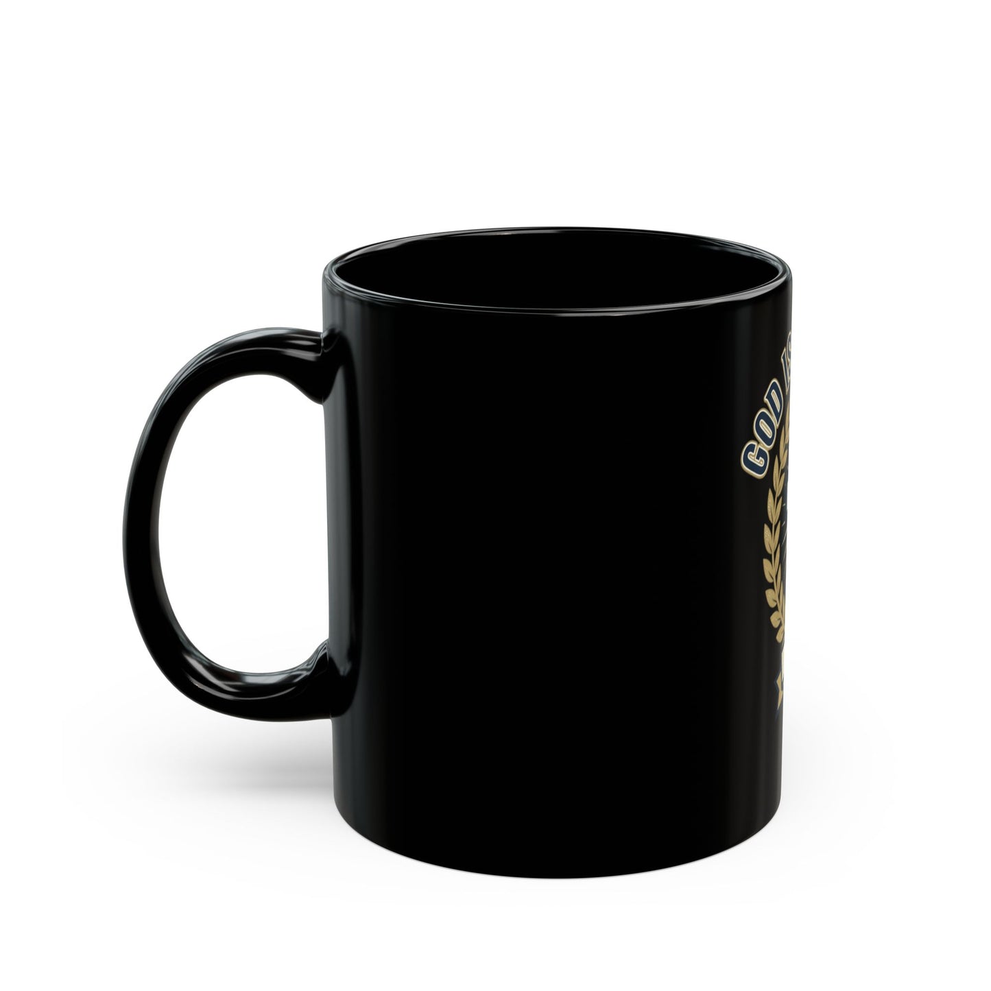 God Is Our Savior Black Ceramic Mug