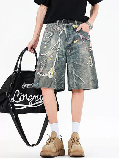 Men's Loose Fit Denim Shorts