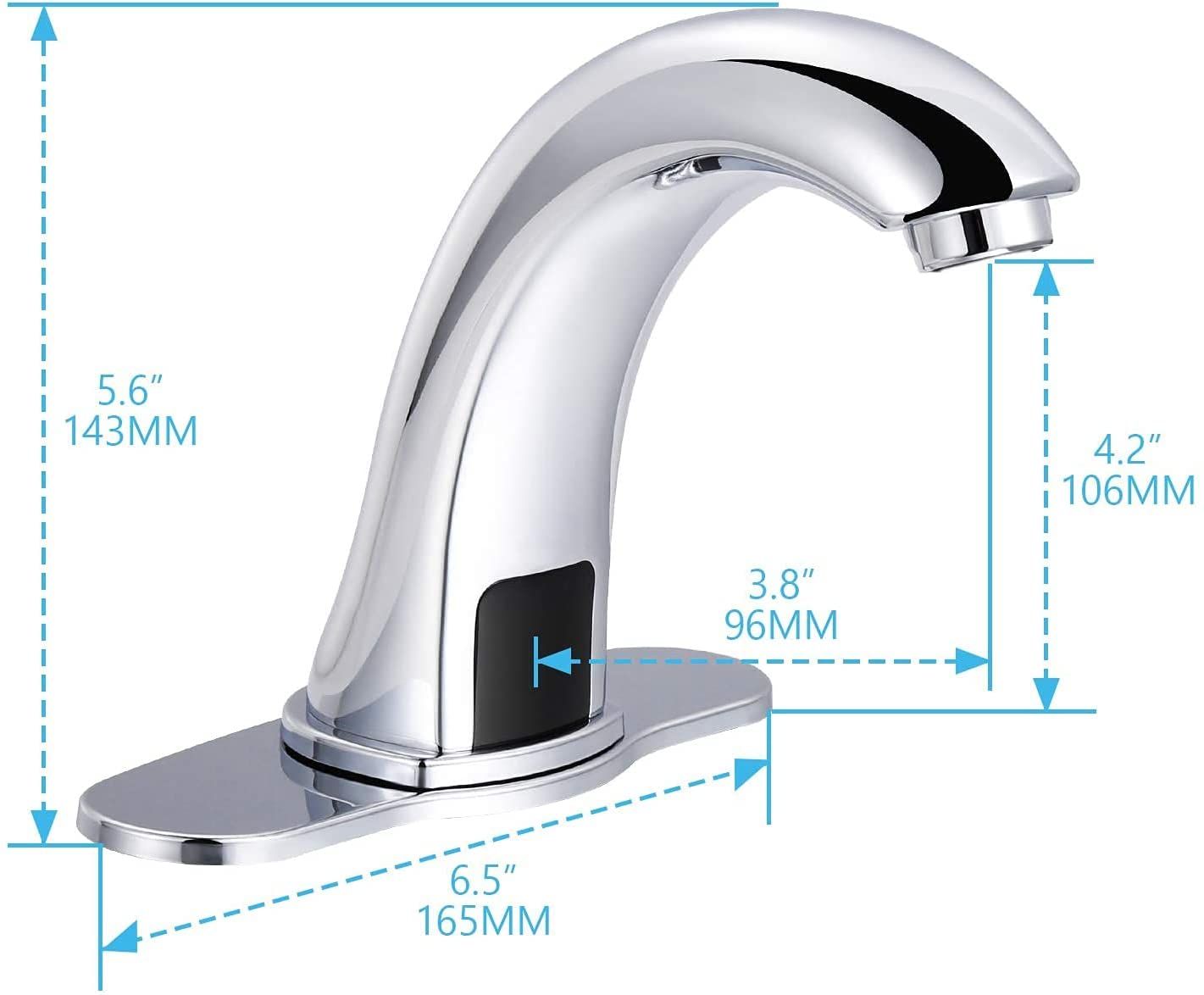 Automatic Sensor Touchless Bathroom Sink Faucet with Deck Plate,