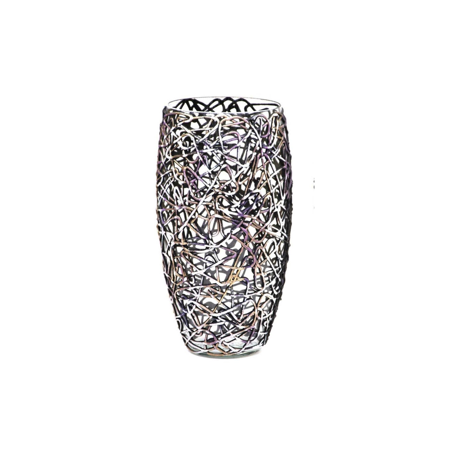 Art Decorated Glass Oval Vase | Interior Design Home Room Decor | Tabl